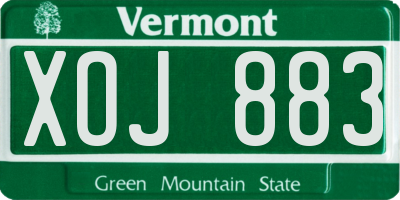 VT license plate XOJ883
