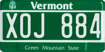 VT license plate XOJ884