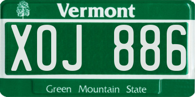 VT license plate XOJ886