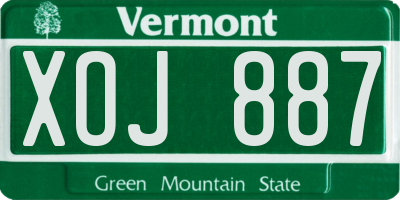 VT license plate XOJ887