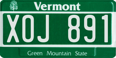 VT license plate XOJ891