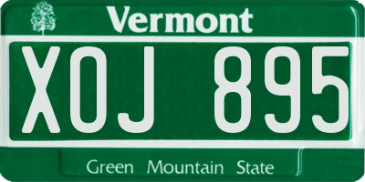 VT license plate XOJ895
