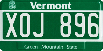 VT license plate XOJ896