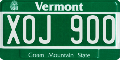 VT license plate XOJ900