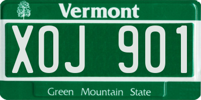 VT license plate XOJ901
