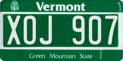 VT license plate XOJ907