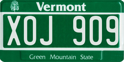 VT license plate XOJ909