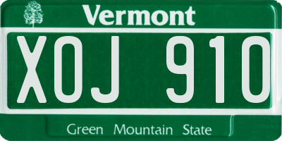 VT license plate XOJ910