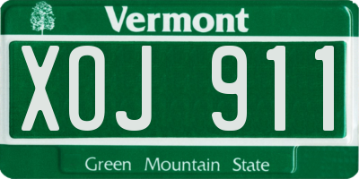VT license plate XOJ911