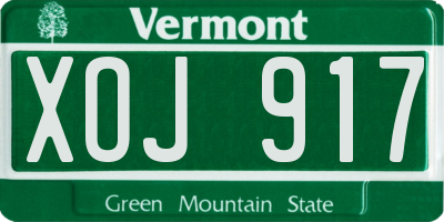 VT license plate XOJ917