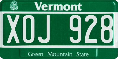 VT license plate XOJ928