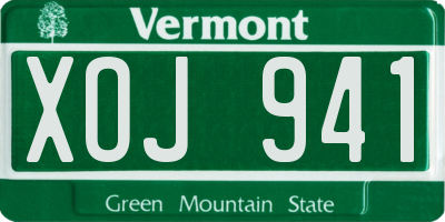 VT license plate XOJ941