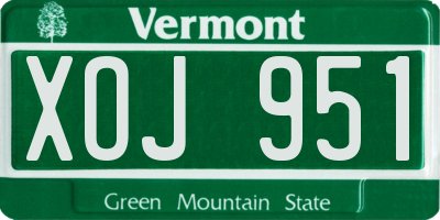 VT license plate XOJ951