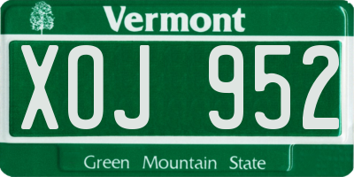 VT license plate XOJ952