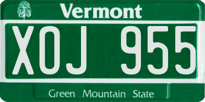 VT license plate XOJ955