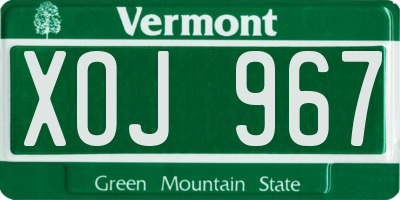 VT license plate XOJ967