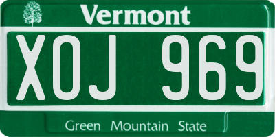 VT license plate XOJ969