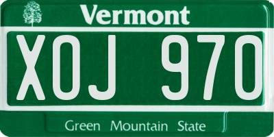 VT license plate XOJ970