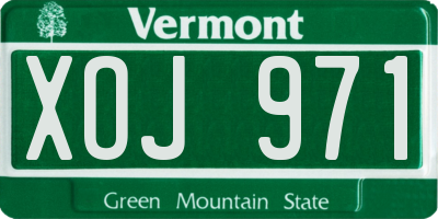 VT license plate XOJ971
