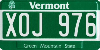 VT license plate XOJ976