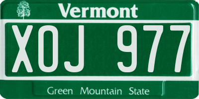 VT license plate XOJ977