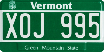 VT license plate XOJ995
