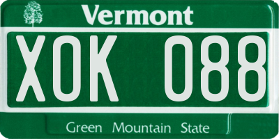 VT license plate XOK088