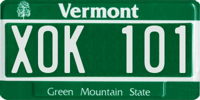 VT license plate XOK101