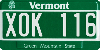VT license plate XOK116