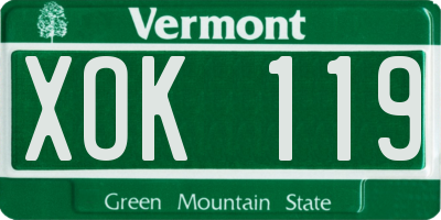 VT license plate XOK119