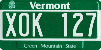 VT license plate XOK127
