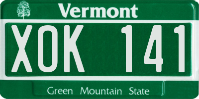 VT license plate XOK141