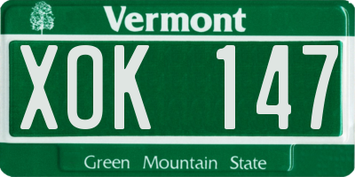VT license plate XOK147