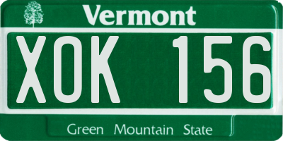 VT license plate XOK156
