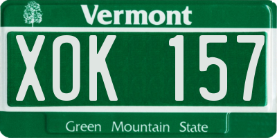 VT license plate XOK157