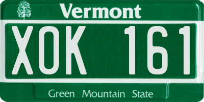 VT license plate XOK161