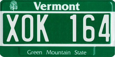 VT license plate XOK164