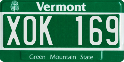 VT license plate XOK169