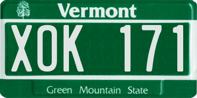VT license plate XOK171