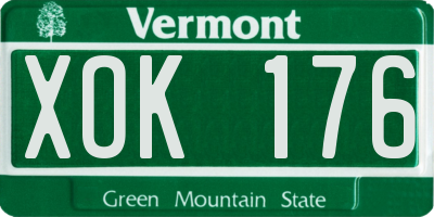 VT license plate XOK176