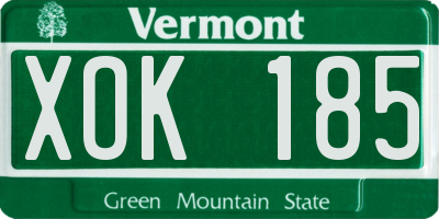 VT license plate XOK185