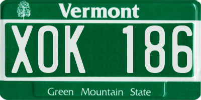 VT license plate XOK186
