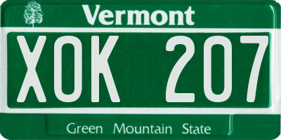 VT license plate XOK207