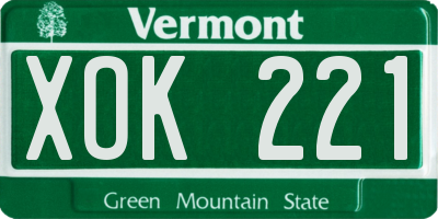 VT license plate XOK221