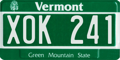 VT license plate XOK241