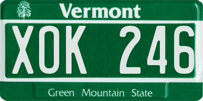 VT license plate XOK246