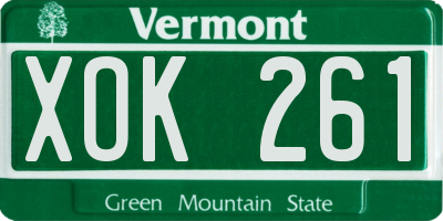 VT license plate XOK261