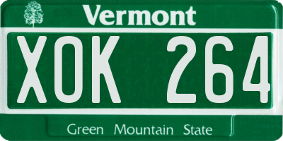VT license plate XOK264