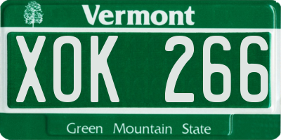 VT license plate XOK266