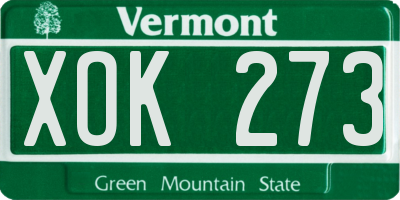 VT license plate XOK273